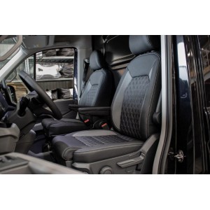 VW Crafter and MAN TGE 2-seater >2018 (Mk2) LHD composite black and grey quilted